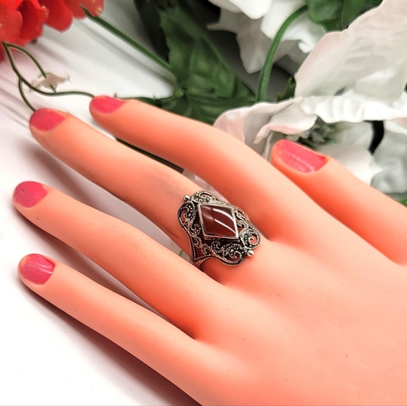 🌹Red agate ring - Picture 2 of 3
